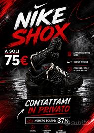 Nike shox nere con i lacci bianchi