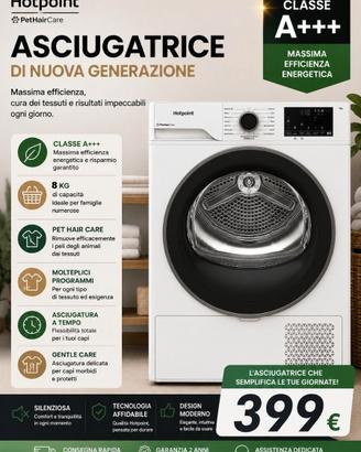 Asciugatrice Ariston 8 kg classe A+++