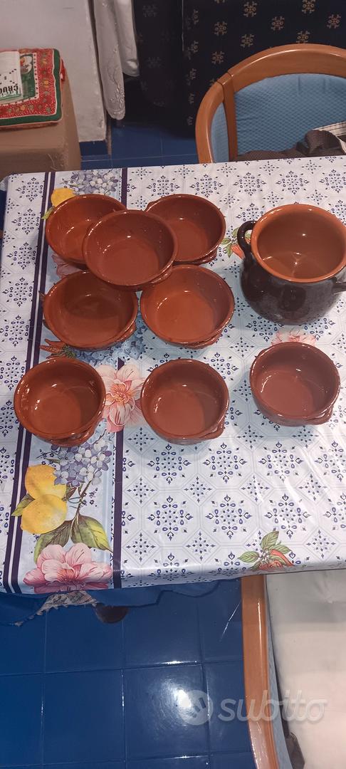 Set 6+1 ciotole in terracotta - anni '70 - Nuove (Nuovo (secondo la