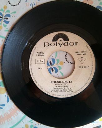 DISCO 45 GIRI BOBBY PARIS TRAGEDY/PER-SO-NAL-CY