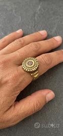 Anello Vintage Artigianale con Murrina mont.incisa