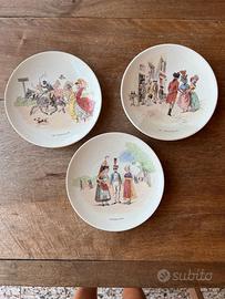 Set di 3 piatti decorativi vintage da appendere