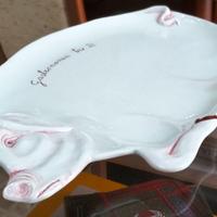 Vassoio Maiale in Ceramica Bianca e Rosa - Piatto 