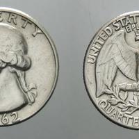 STATI UNITI USA 1/4 DOLLARO 1962 IN ARGENTO 900