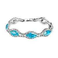 Bracciale strass e zirconi turchese