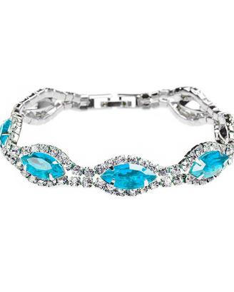 Bracciale strass e zirconi turchese