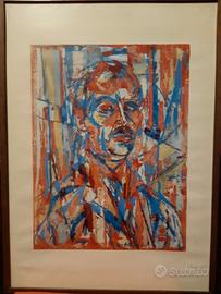 Litografia Autoritratto di Mario Carletti