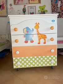 Cassettiera bimbi con vaschetta