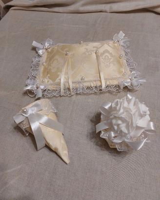 Set per matrimonio cuscino fedi