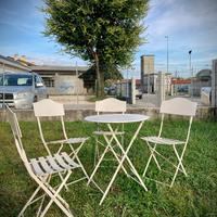 Set da giardino ferro battuto tavolo tondo 4 sedie