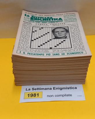 LA SETTIMANA ENIGMISTICA, anno 1981, NON compilati