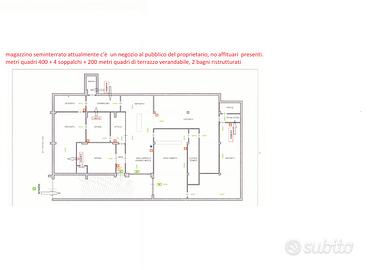 Magazzino seminterrato 400 MQ + terrazzo