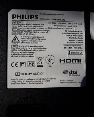 scheda alimentazione e scheda video tv PHILIPS 55"