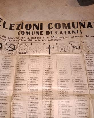poster elezioni comunali Catania 1965