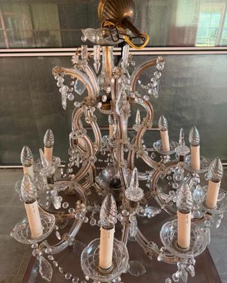 Lampadario di cristallo antico a gocce