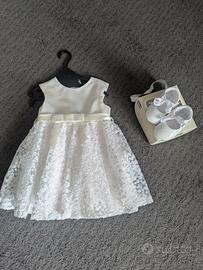 Vestito Battesimo IDEXE bimba 18 mesi e scarpe 19 