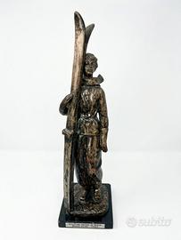 Antica Scultura Sciatrice Anni '30 A.P. Tazzon