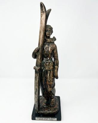 Antica Scultura Sciatrice Anni '30 A.P. Tazzon