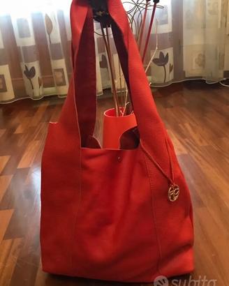 Borsa in vera pelle nappa rossa - Pulicati