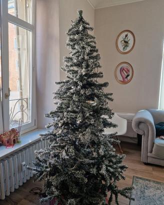 Albero di natale innevato 2,10 mt slim