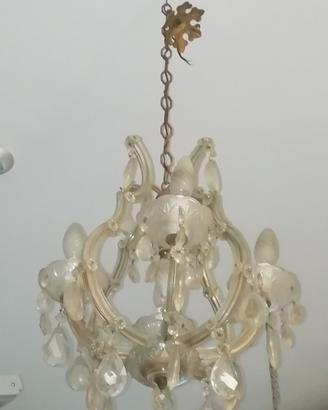 Lampadario 5 luci - gocce - stile maria teresa