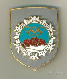 BADGE PIN SPILLA OLIMPIADI CORTINA 1956