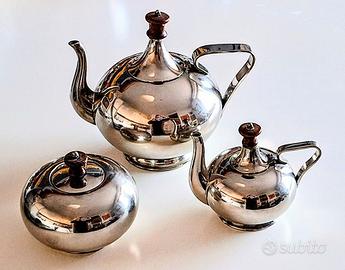 Set teiera caffettiera zuccheriera silver Cassetti