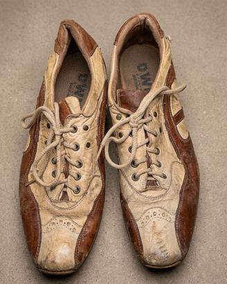 Scarpe DWD in pelle beige e marrone