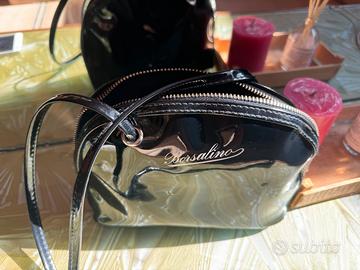 Borsa tracolla in vernice nera firmata Borsalino