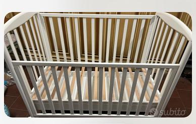 Lettino neonato bianco -materasso