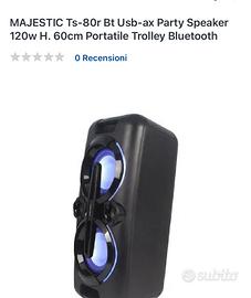 Cassa bluetooth sia alimentazione con cavo e ba