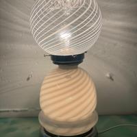 Lampada vetro Murano vintage bianca
