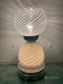 Lampada vetro Murano vintage bianca