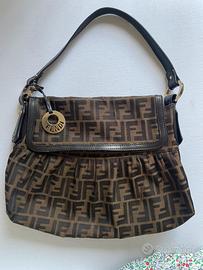 Fendi chef flap bag in tessuto canvas