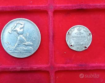 RUSSIA 2 Antiche Monete in Argento 50 Kopeks.