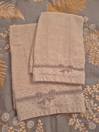 Set asciugamani beige shabby
