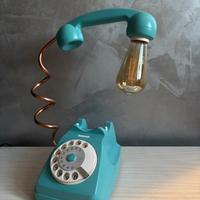 Lampada telefono azzurra