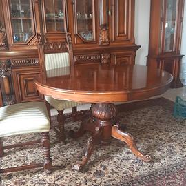 tavolo tondo allungabile e 6 sedie