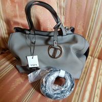 Borsa originale in pelle grey pu "tata italia acce