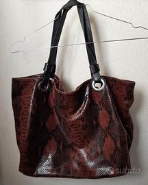 Borsa in pelle bicolore