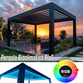 Pergola bioclimatica 3x6 bianca motorizzata gazebo