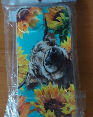 custodia iphone 14 mucca Cow Sunflower Case Nuova