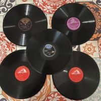 Lotto di 5 dischi 78 giri per grammofono