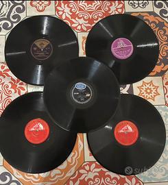 Lotto di 5 dischi 78 giri per grammofono