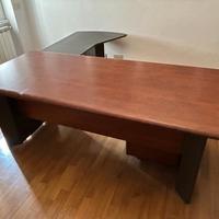 SCRIVANIA CILIEGIO CON ALLUNGO ANTRACITE