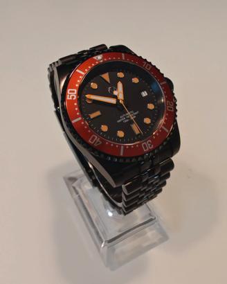 Orologio Custom Diver PVD Nero/Arancio artigianale