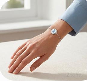 bracciale in argento 925  rodiato con unicorno in 