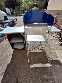 mobiletto in alluminio con cucina CF Parker 3 fuo