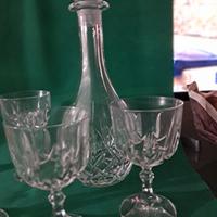 Set bicchieri e bottiglia cristallo molato 