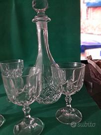 Set bicchieri e bottiglia cristallo molato 